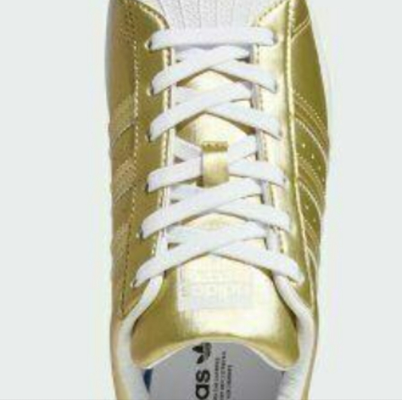 ADIDAS ORIGINALS SUPERSTARS GOLD METALLIC/WHITE W10 - Picture 6 of 9